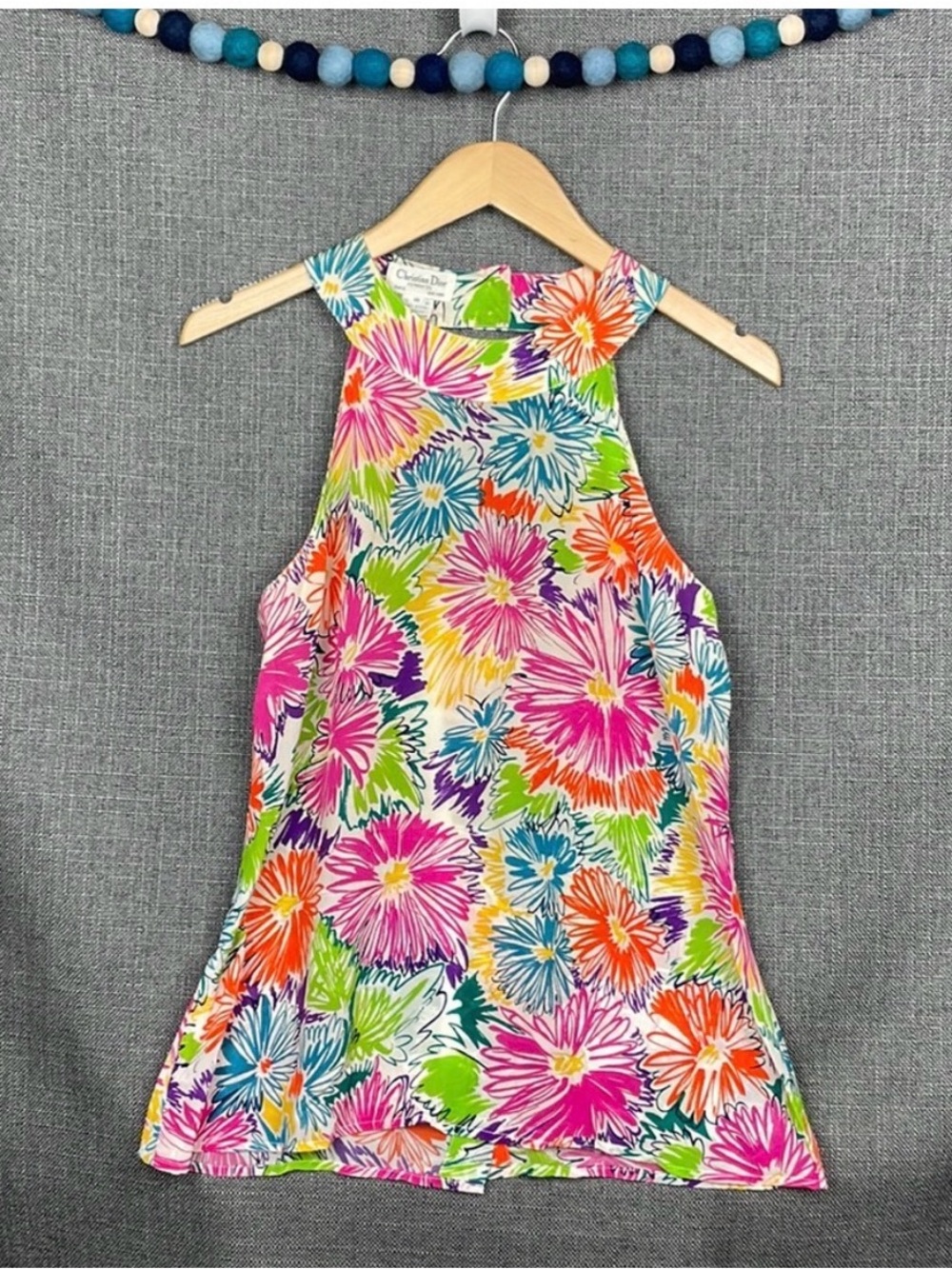 Vintage Christian Dior Separates Floral Cutout Top
